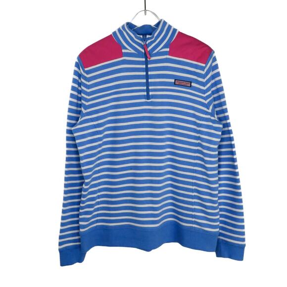 Vineyard Vines Nautical Stripe Shep Shirt Blue & White Pullover Medium Preppy - Picture 1 of 9